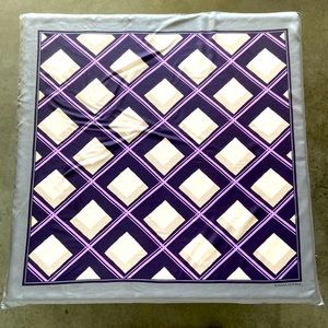 Large Geometric Scarf in Grey, Purple and White